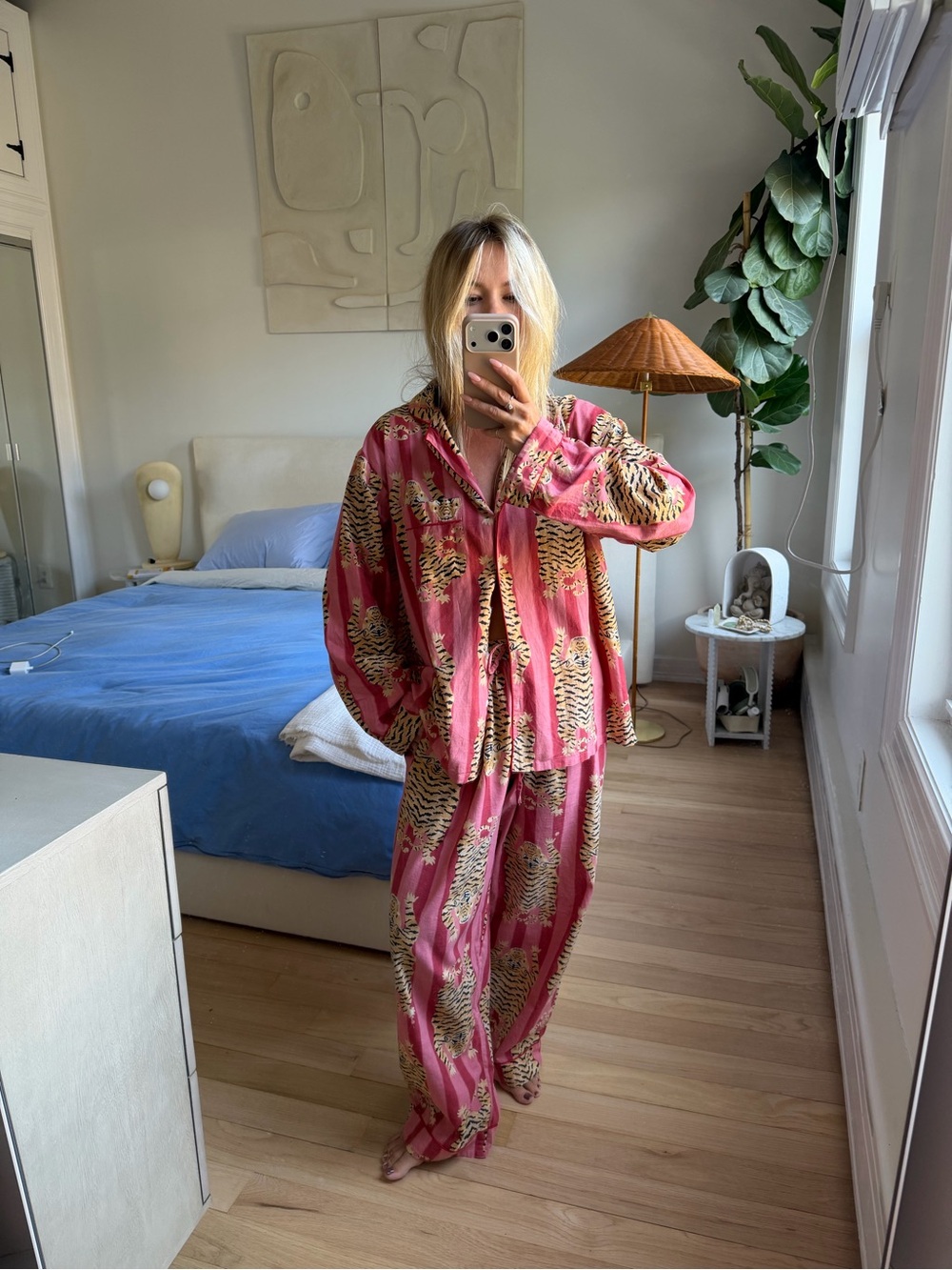 Pink Cotton Pajamas With Tigers Size XL